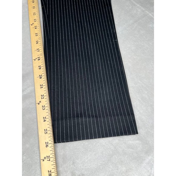 Chicos So Slimming Juliet Pinstripe Straight Pants Black & Ecru 3P - Picture 8 of 12